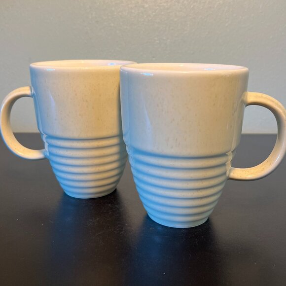 PFALTZGRAFF Cappuccino Pattern  Set of 2 Vintage Mugs Beige Speckled w/ Ribbing - Picture 3 of 12